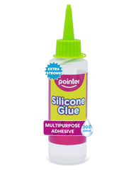 Pointer silicone glue crystal clear bottle with precision tip for precise bonding
