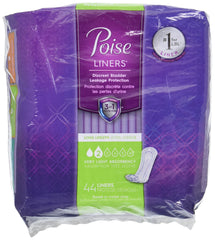 Poise long-length panty liner 44-count provides all-day lightweight moisture protection.
