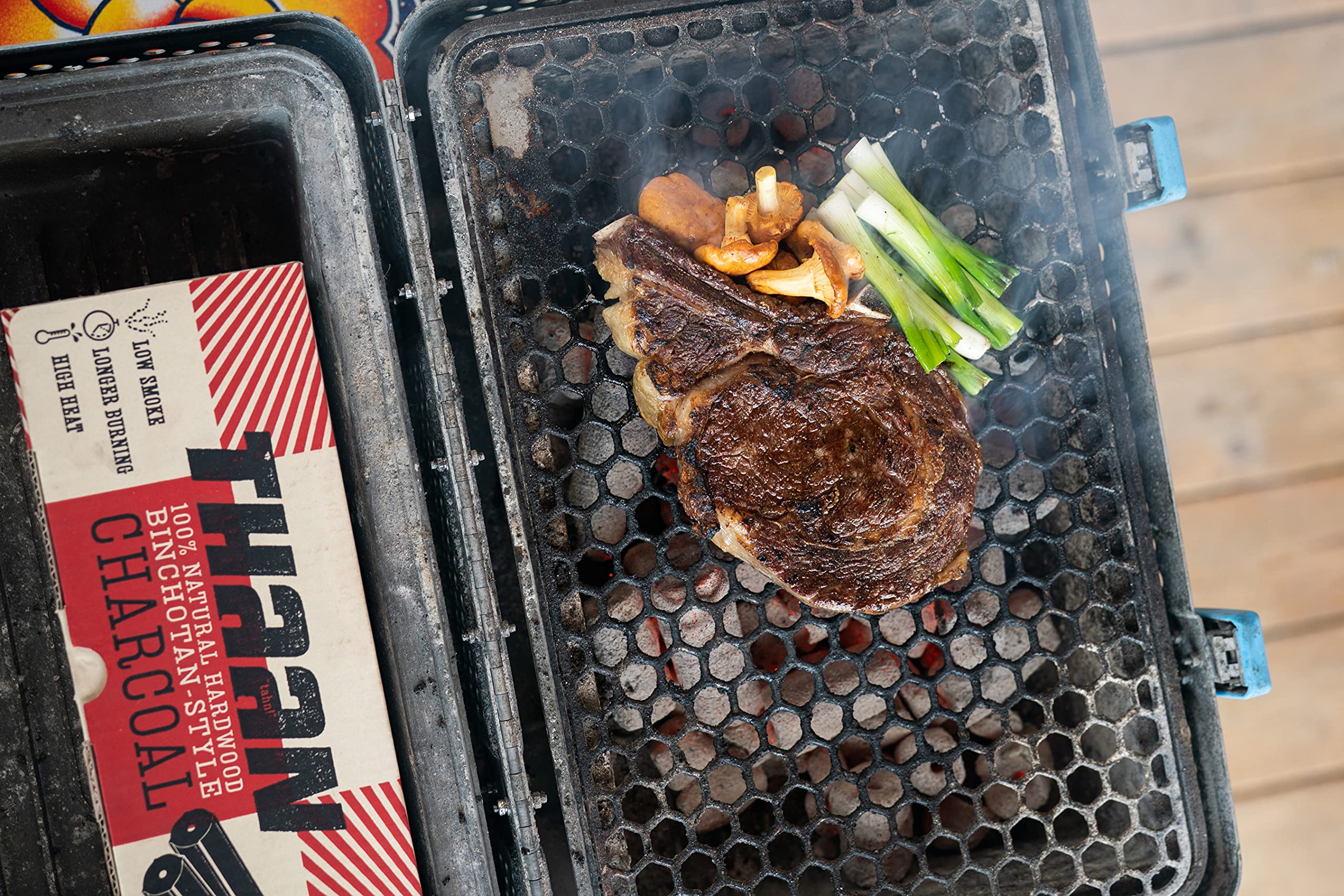 Pok-Pok Thaan Charcoal low ash keeps grill clean during cooks
