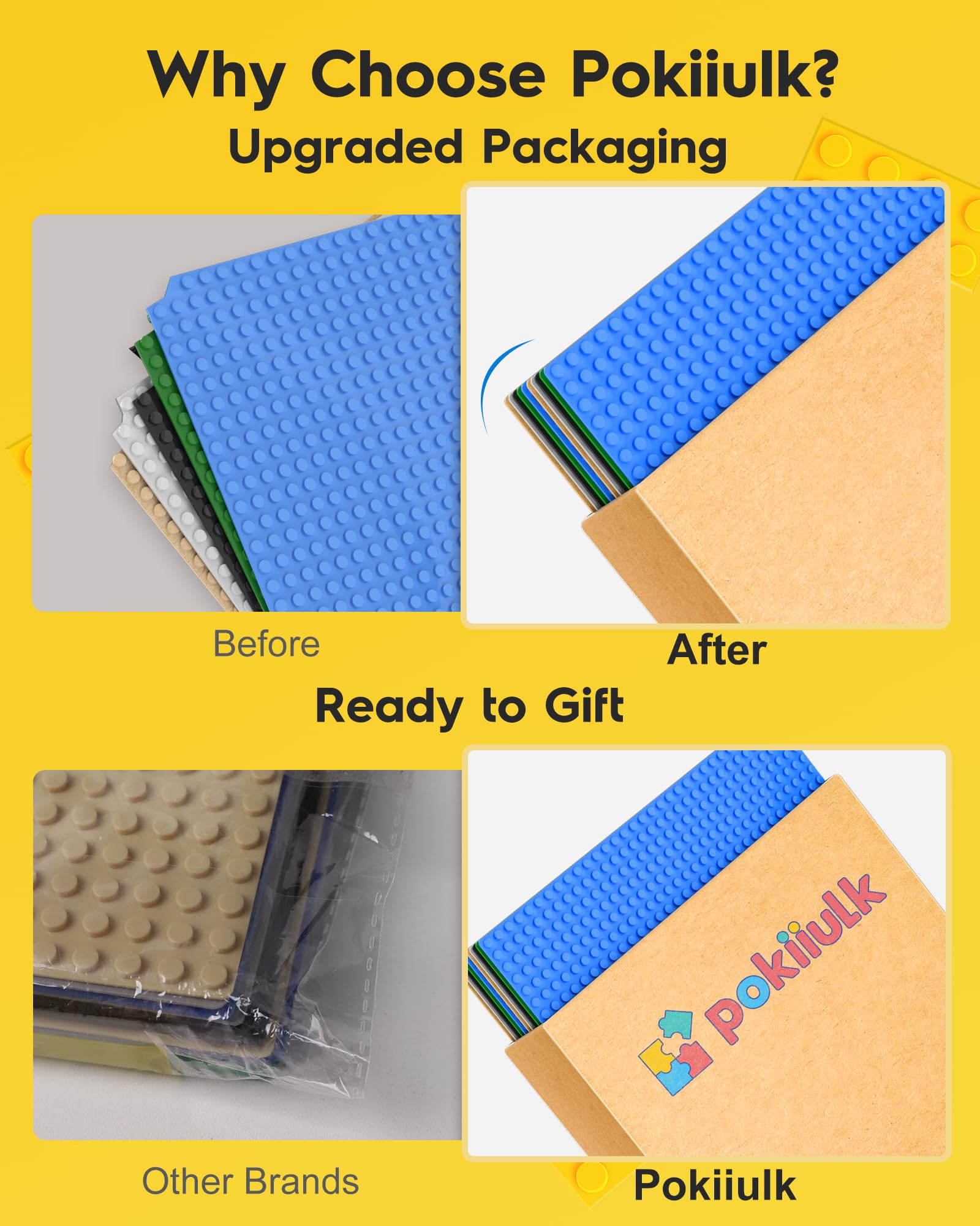 Pokiiulk baseplates compatible with major brands for seamless integration