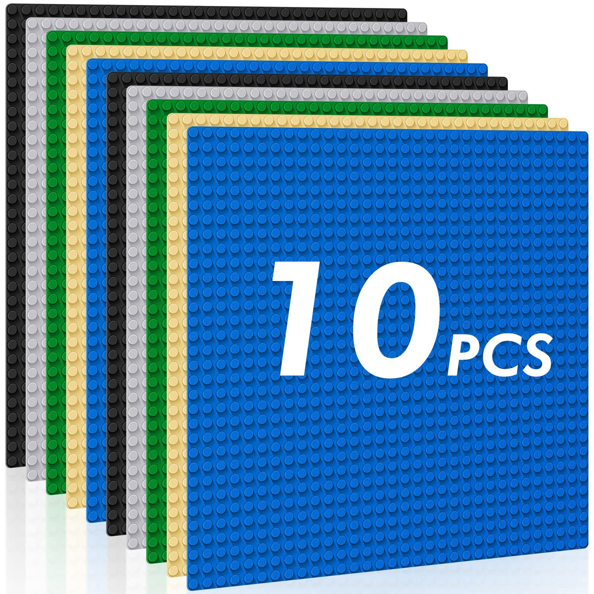 Pokiiulk classic baseplates 10x10 pack multicolor tiles ideal for flexible building projects
