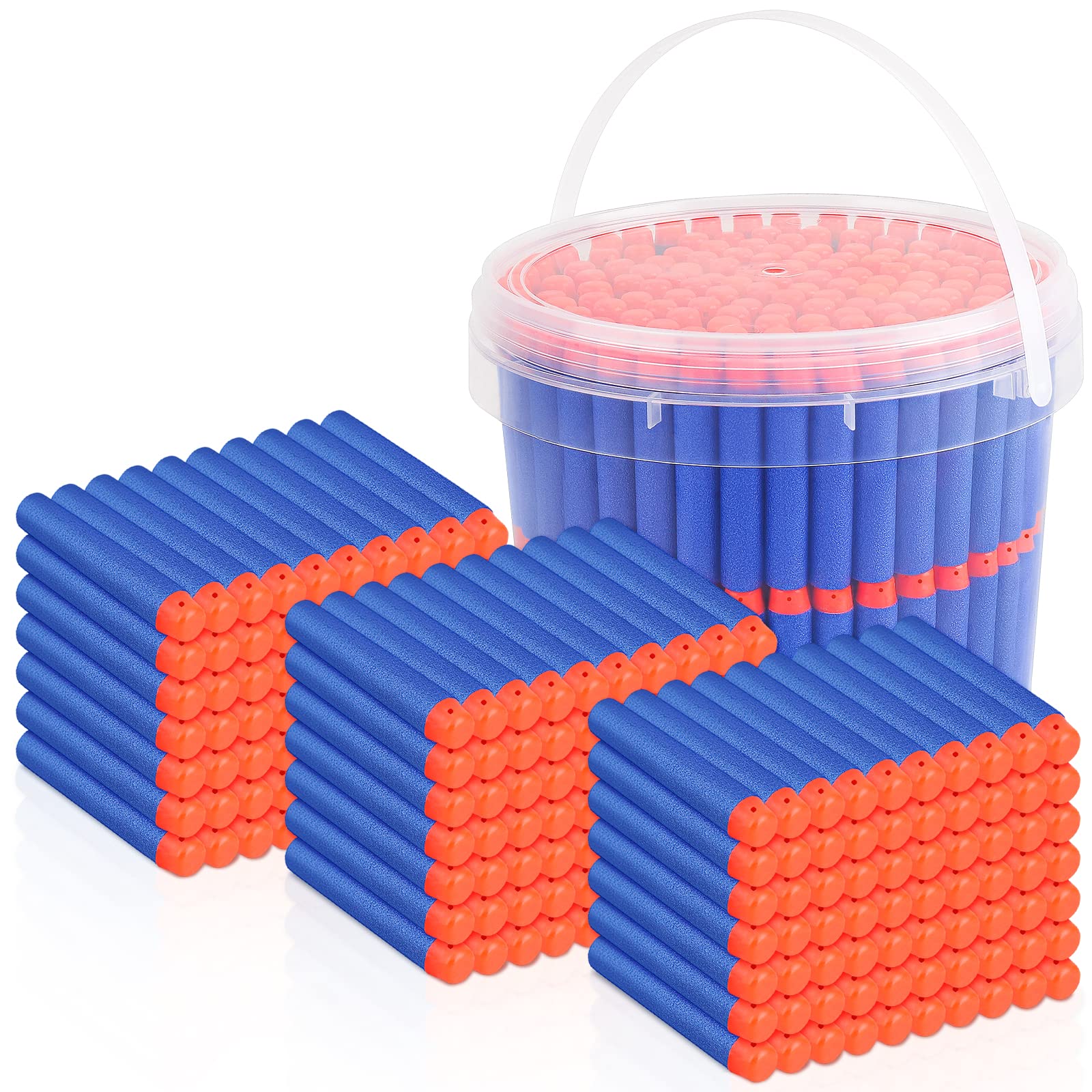 Pokiiulk refill darts storage bucket showcases organized ammo for quick reloads.