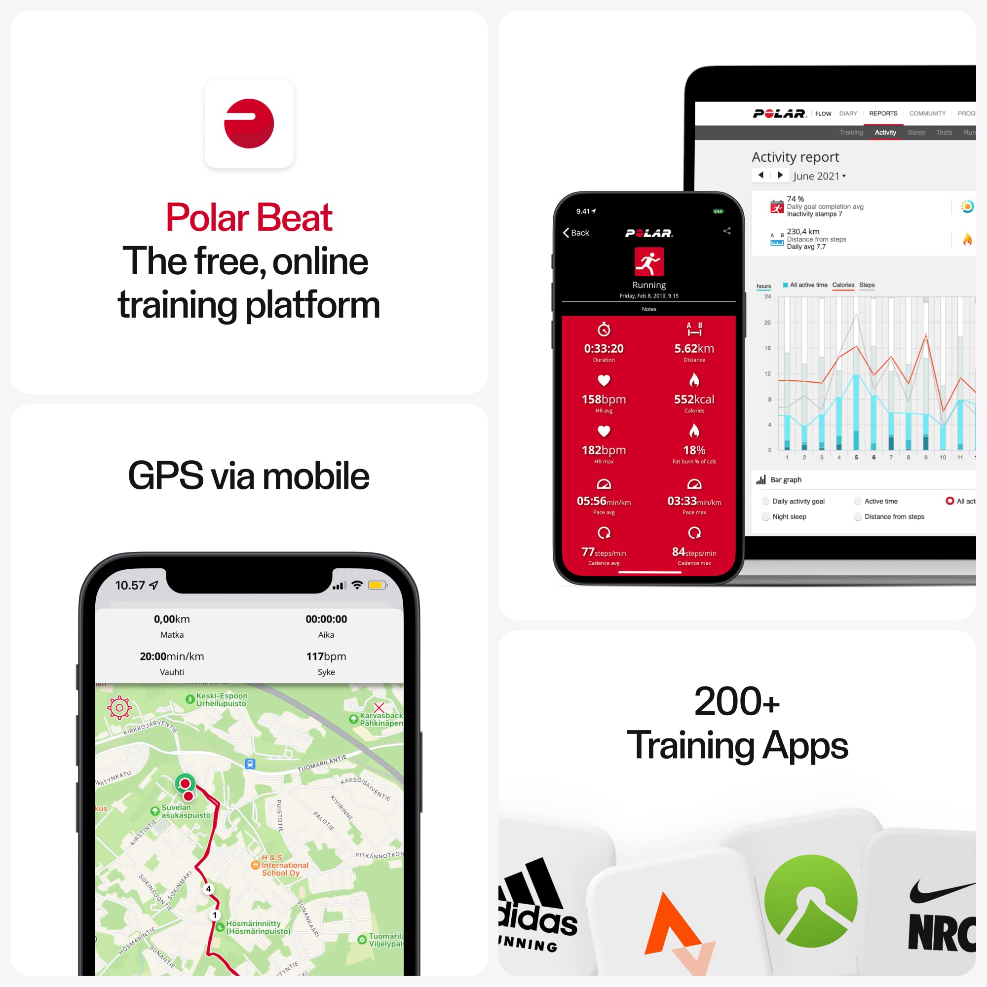 Polar H9 supports multiple devices and equipment for versatile workouts
