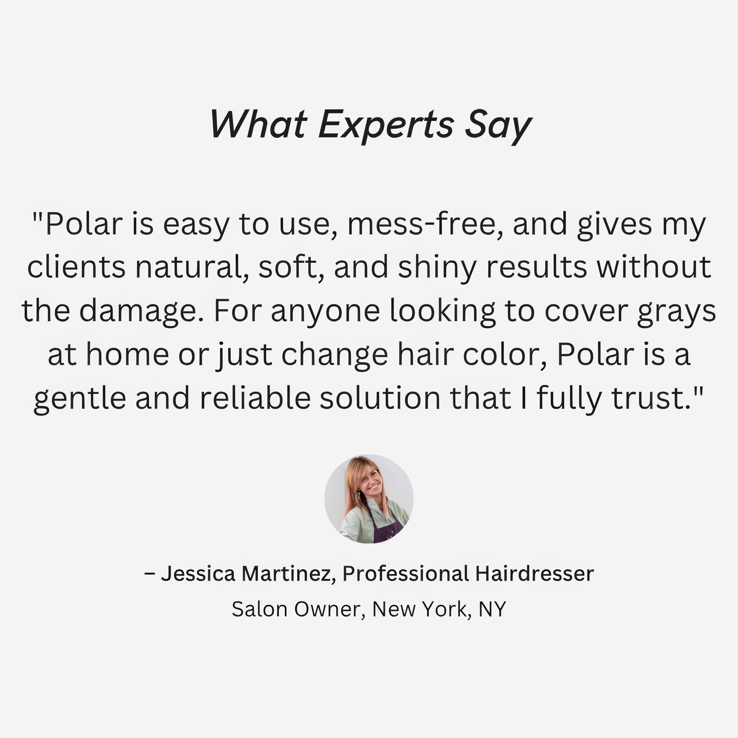 Polar Haircare after-color close-up revealing radiant blonde tones