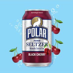 Close-up of bubbles on POLAR Seltzer Black Cherry for signature fizz