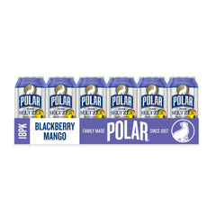 Polar Seltzer Blackberry Mango glass-pour captures chilled, scent-rich aroma with natural fruit essence.