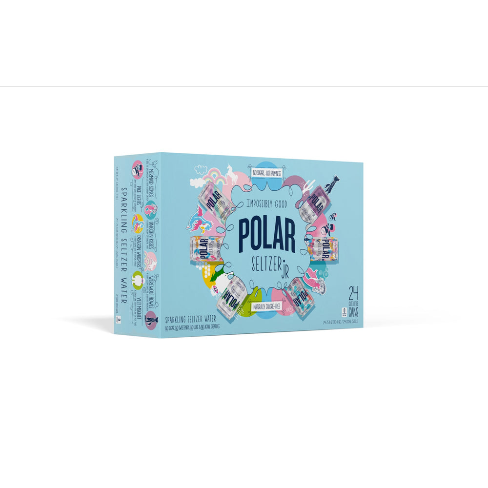 Polar Seltzer Jr Pixie Lights citrus strawberry, mini can, sparkling and zero sugar.