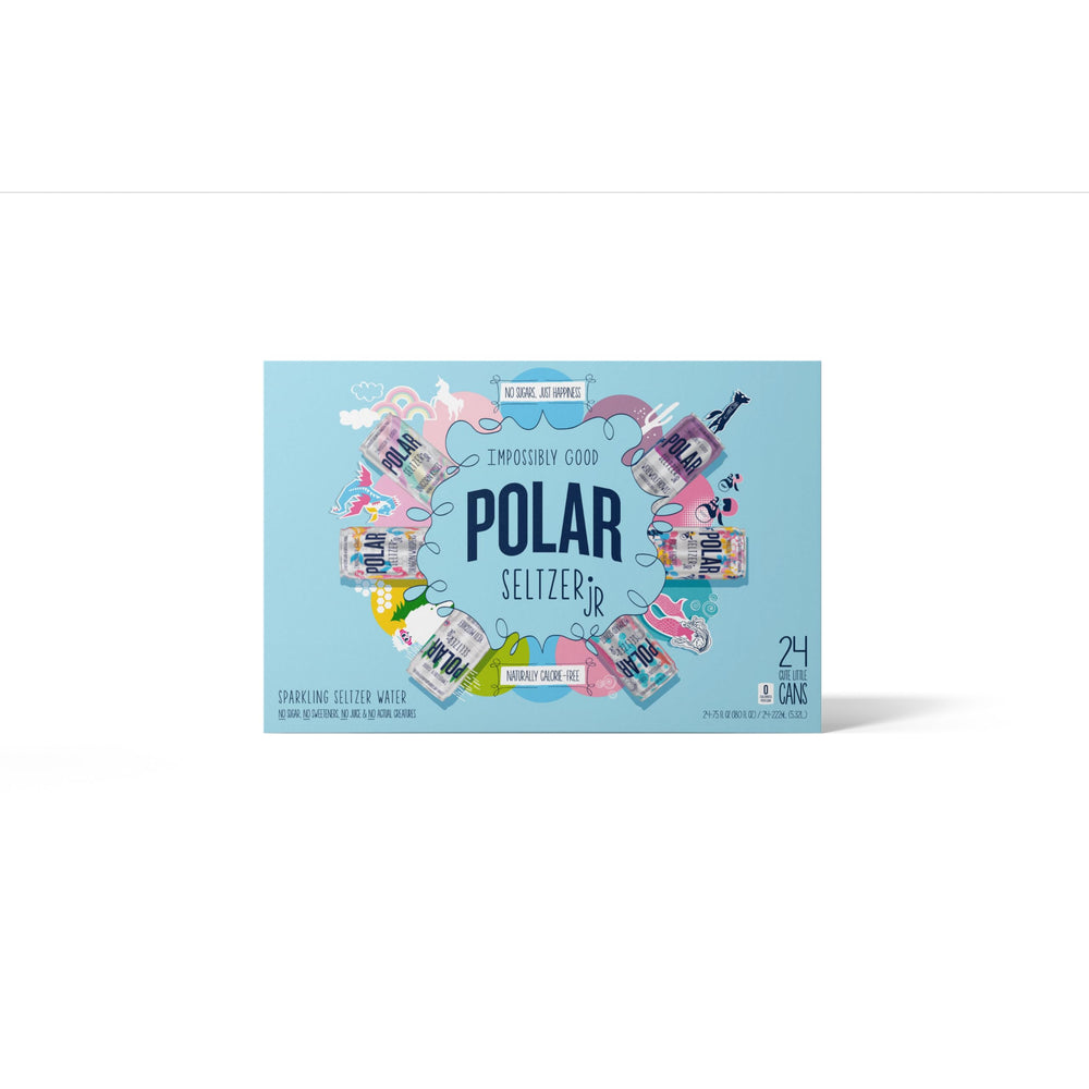 Polar Seltzer Jr Werewolf Howls mini can, fruit-punch flavor, zero sugar.