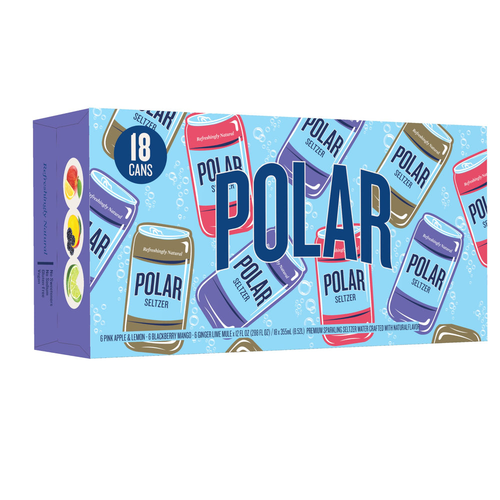 Polar Seltzer being poured into a glass reveals crisp, refreshing hydration.