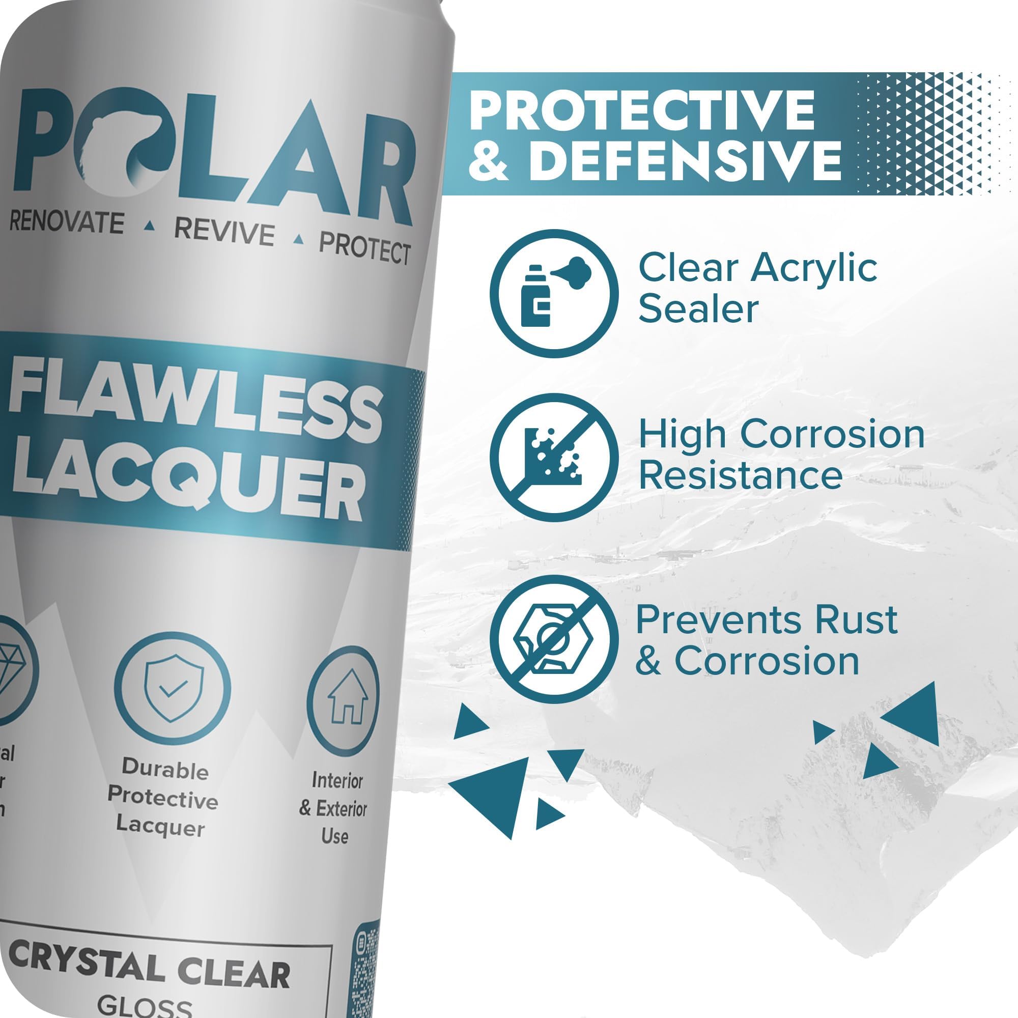 Polar Clear Lacquer Spray nozzle closeup showing even spray for a smooth finish