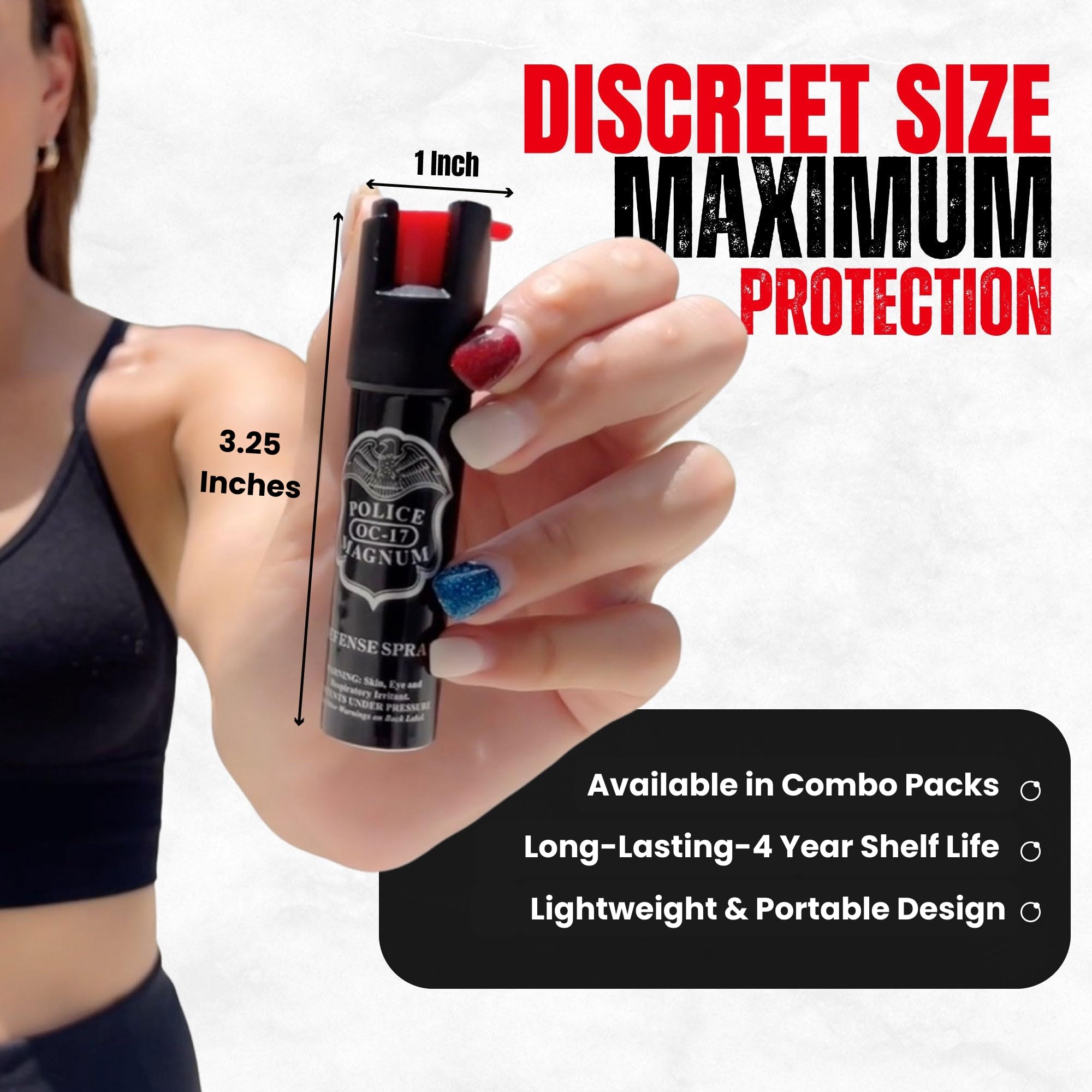 POLICE MAGNUM USA-made label indicating quality manufacturing standards.