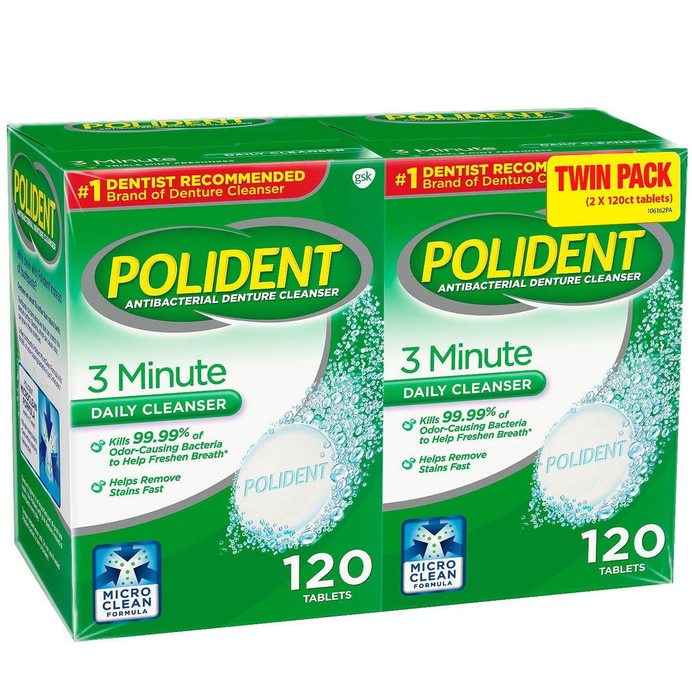Polident icon indicating odor-causing bacteria reduction.