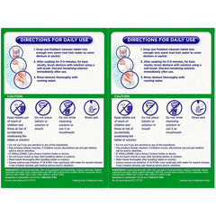 Polident pack of 2 cleansers for convenient denture care.