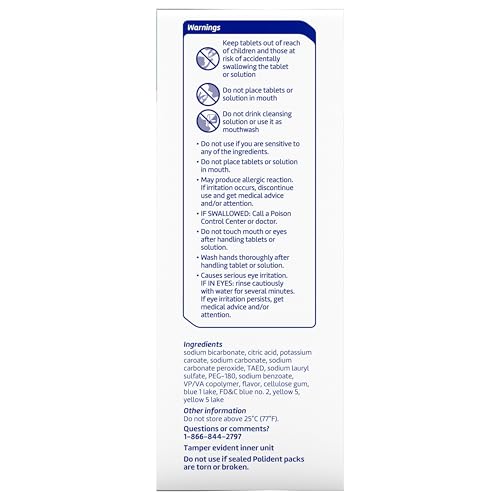 Polident dental appliance whitening helps brighten surfaces overnight.