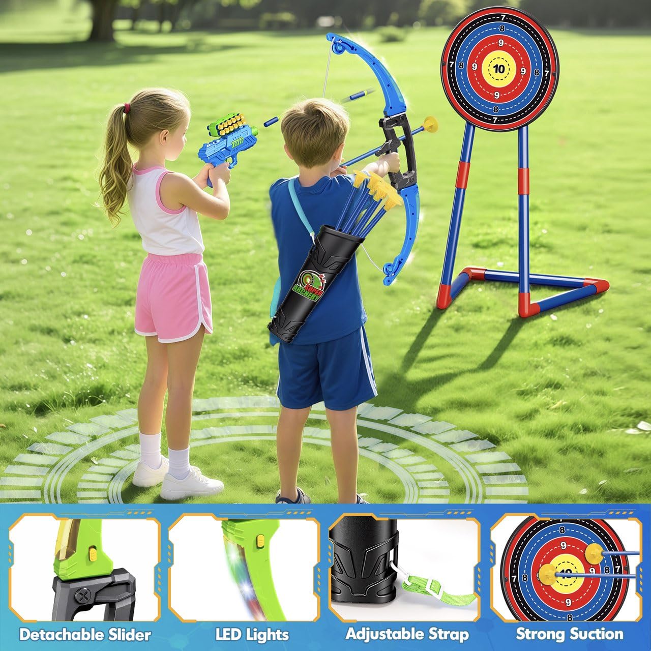 Polokping adjustable shoulder quiver keeps arrows within easy reach.