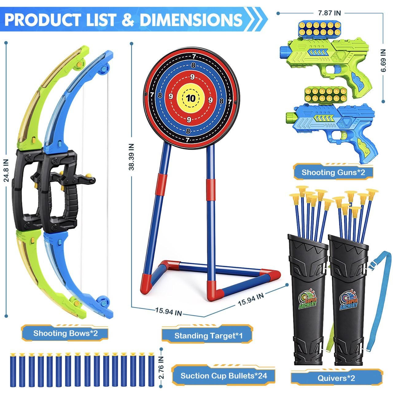 Polokping glow-in-dark archery boosts visibility for late play.