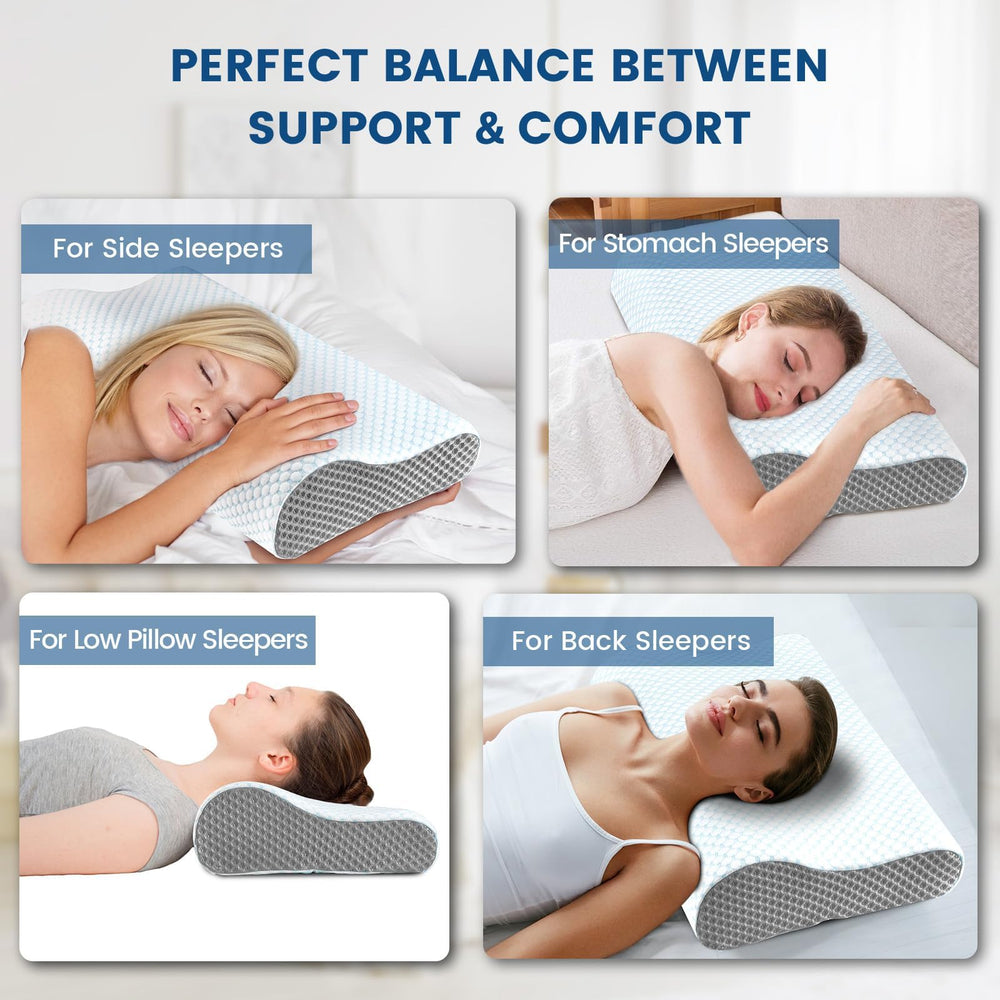 Polovo memory foam pillow neck-shoulder support for better alignment.