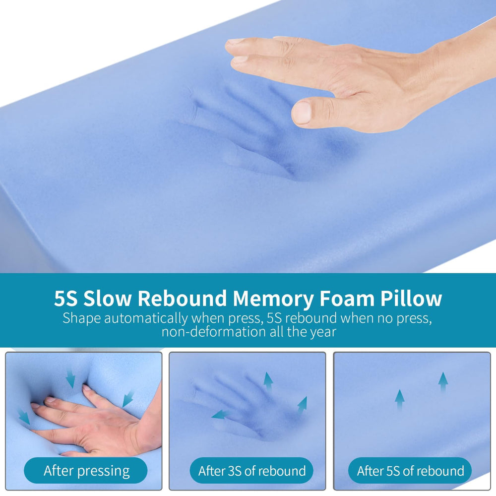 Polovo memory foam pillow slow rebound close-up shows responsive foam.