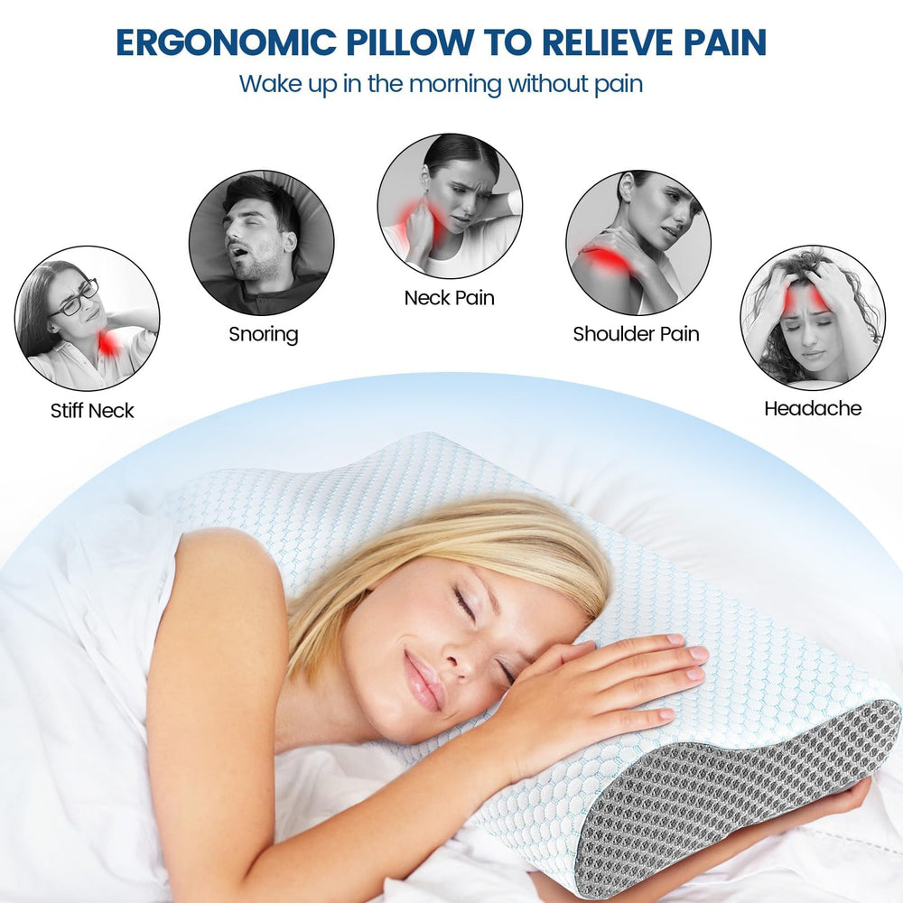 Polovo memory foam pillow washable pillowcase removable for easy cleaning.