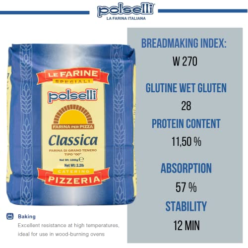Polselli Classica 00 flour dough being mixed for versatile recipes.