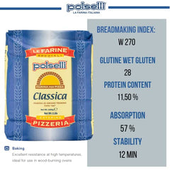 Polselli Classica 00 flour dough being mixed for versatile recipes.
