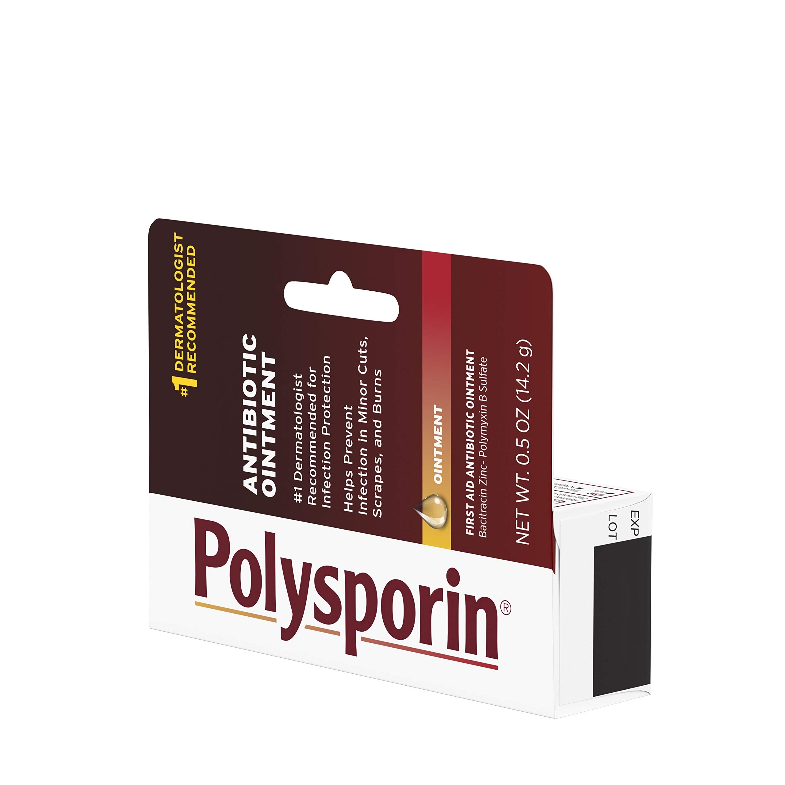 Polysporin ointment on a minor scrape for protective care.