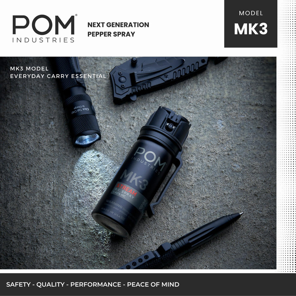 POM MK3 maximum-strength OC provides strong, reliable spray delivery.