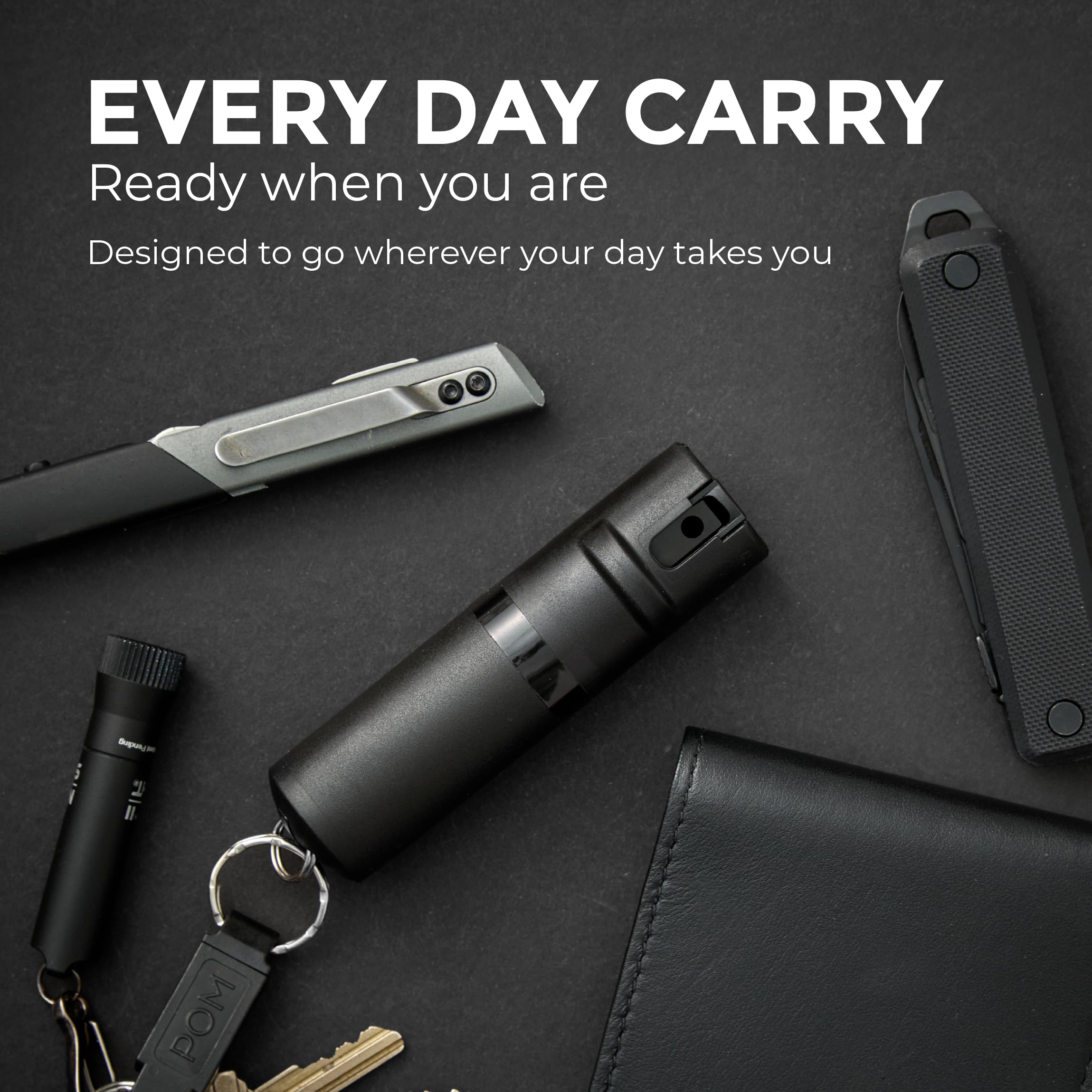 POM pepper spray demonstrates 10-12 ft range in use.