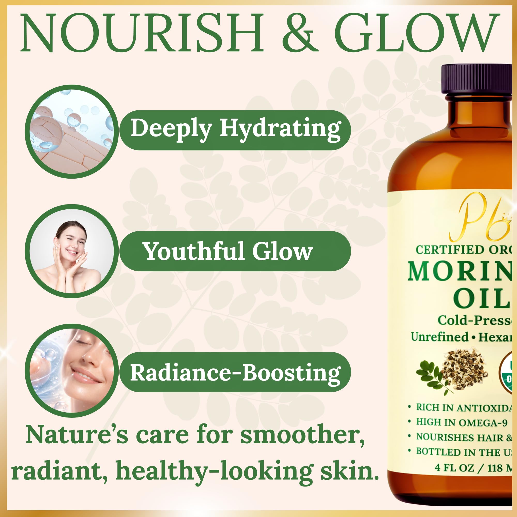 Pomberries Moringa Oil for hair care, conditioning ends and shine