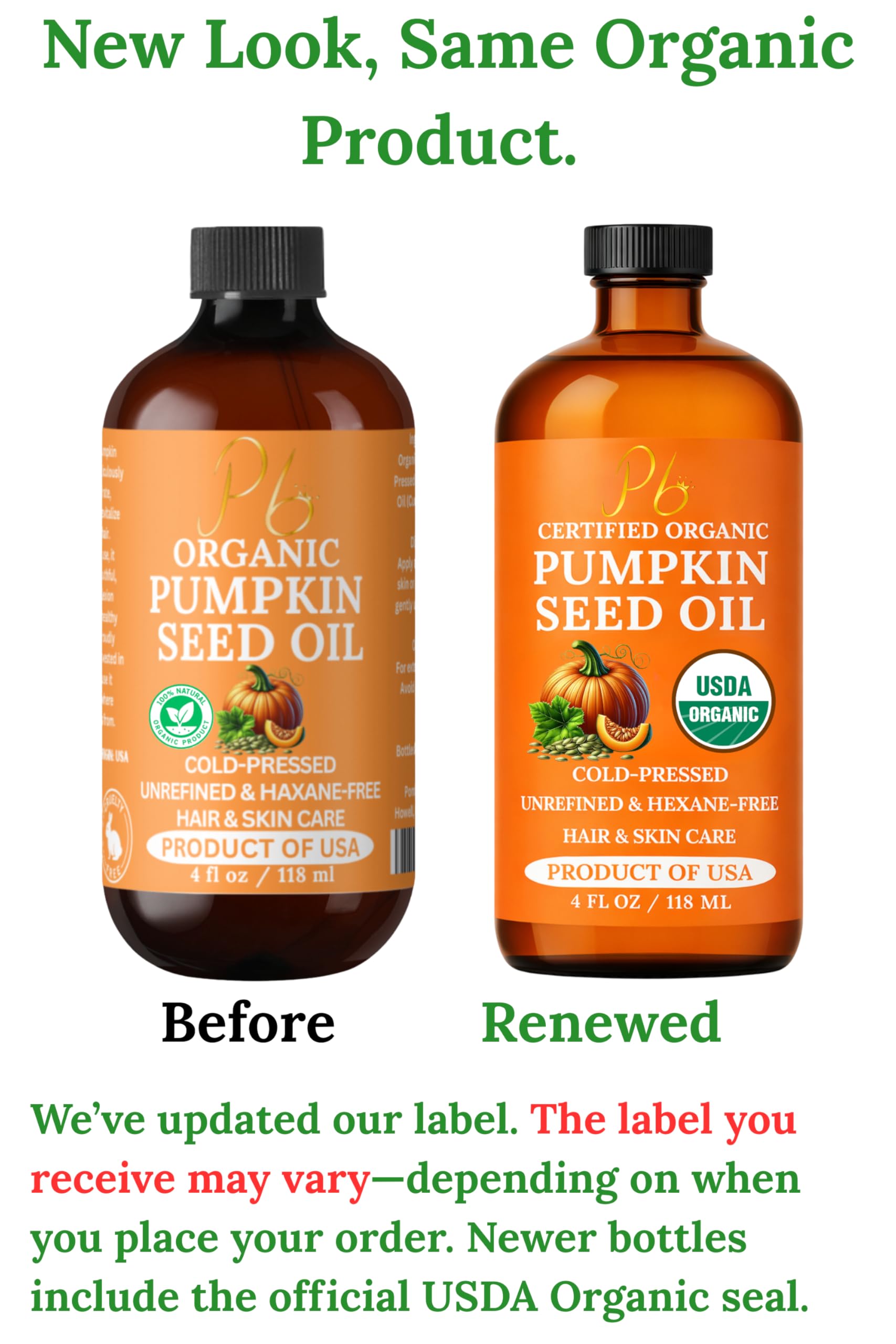 Pomberries pumpkin seed oil pour demonstrates easy application for scalp nourishment