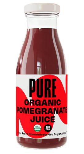 Pomona Pomegranate juice serve glass with ice demonstrates ready to drink convenience
