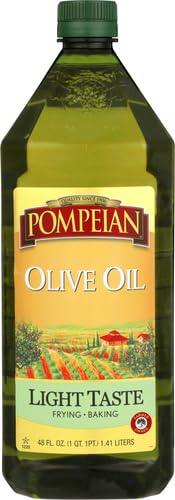 Sautéed vegetables framed by Pompeian Light Taste Olive Oil for healthy meals