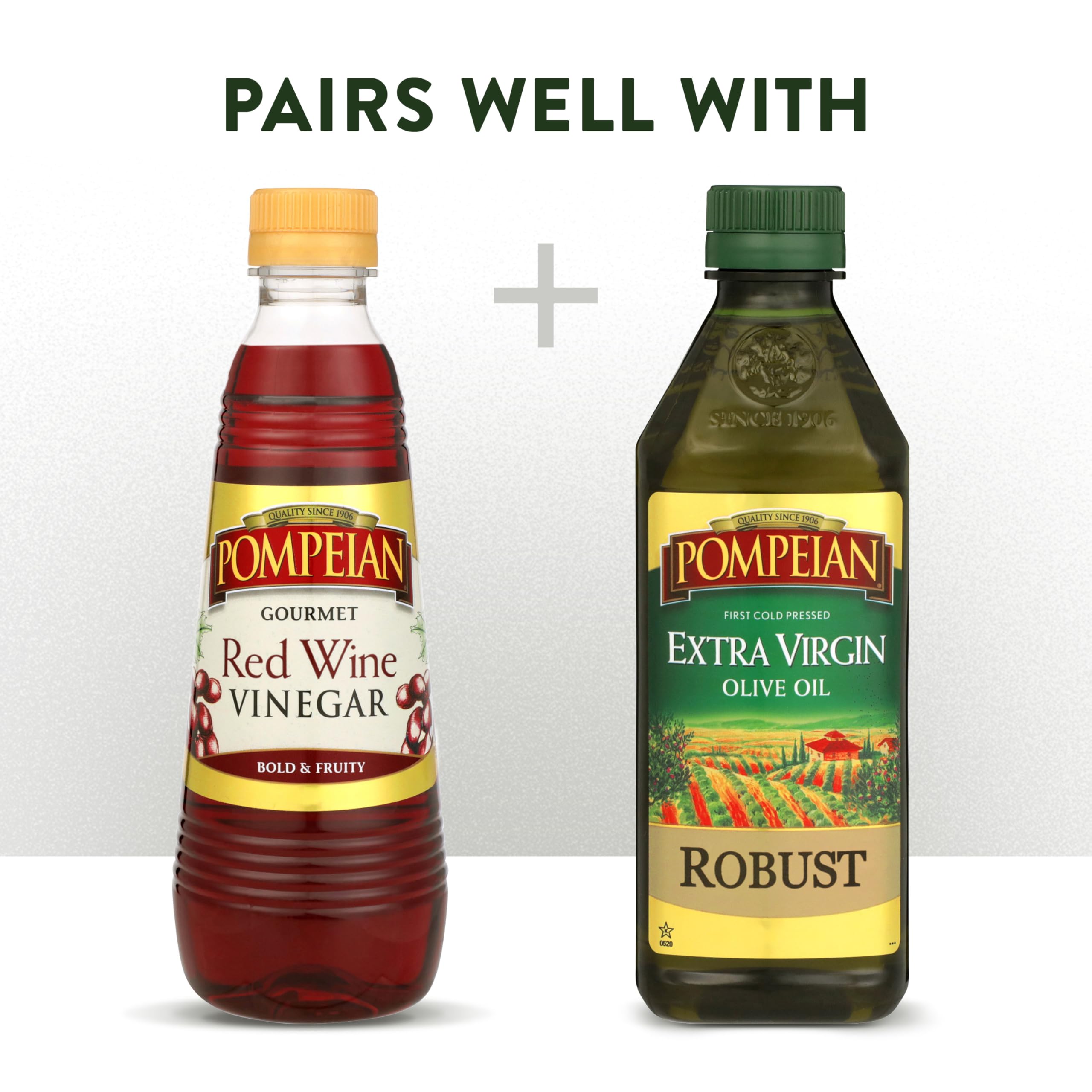 Pompeian Red Wine Vinegar splash on countertop during cooking.