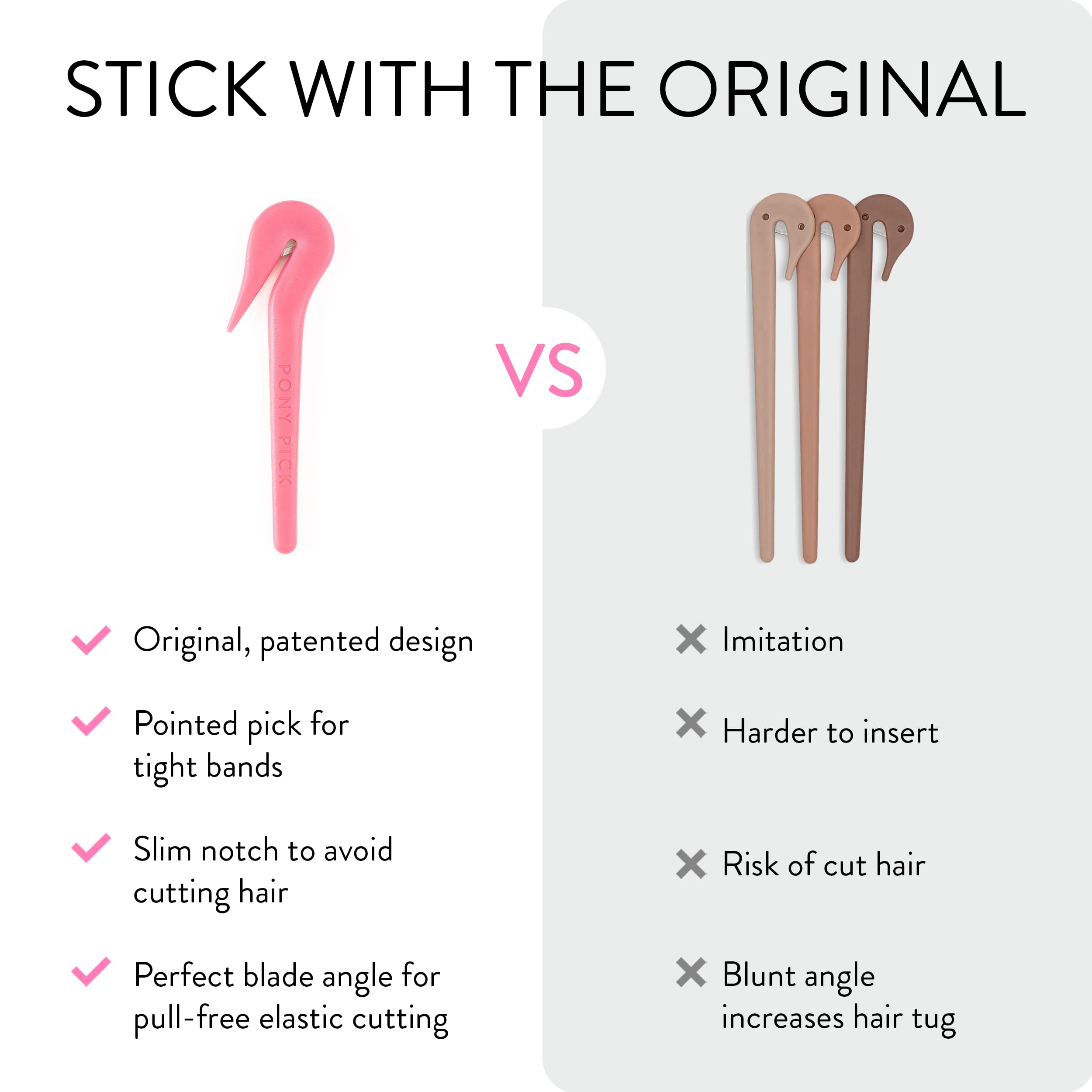 Pony Pick easy removal in three steps for quick styling