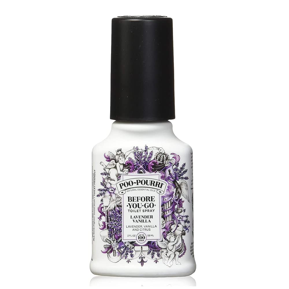 Poo-Pourri Before-You-Go spray bottle for bathroom odor control before use.