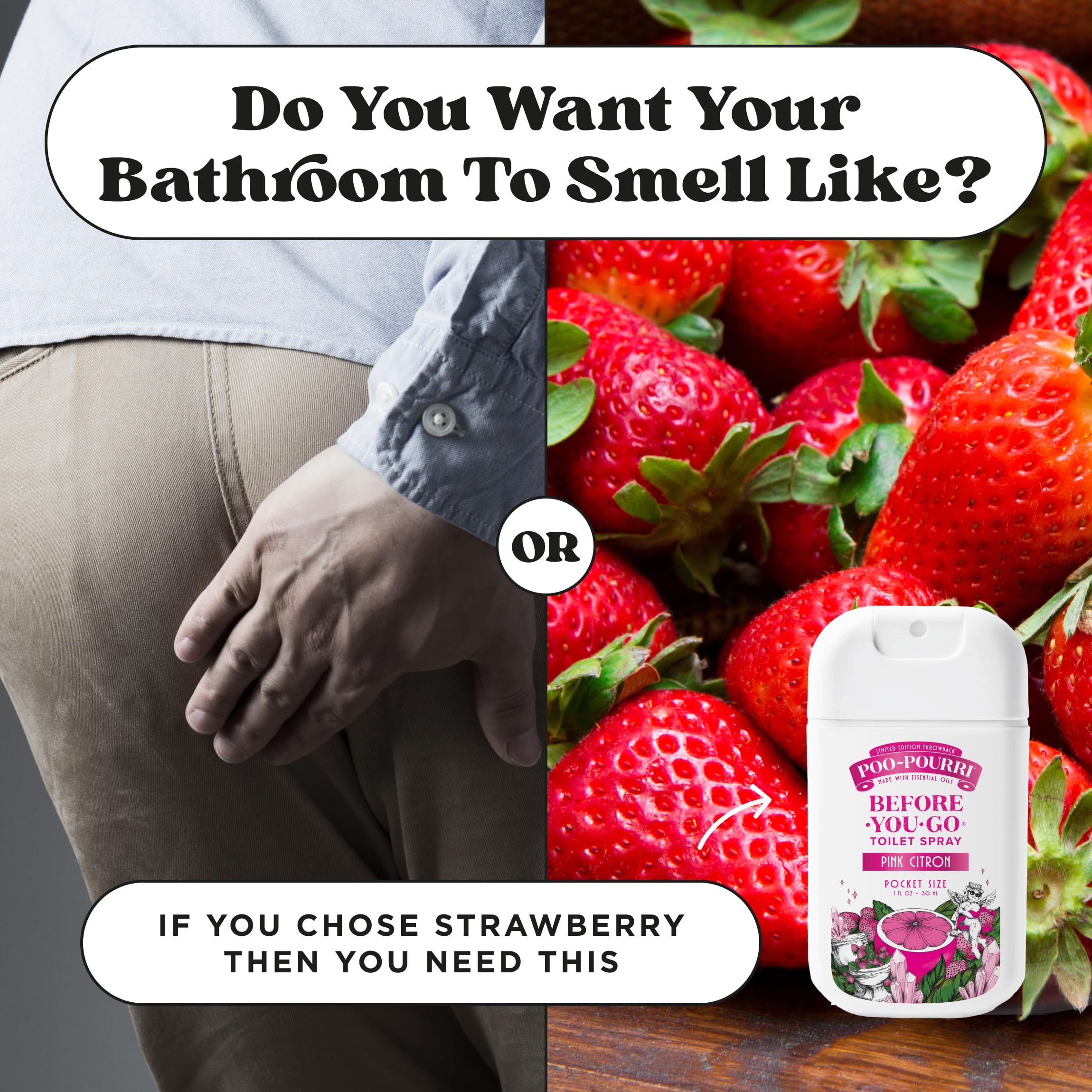 Poo-Pourri fits easily in purse for quick bathroom freshness