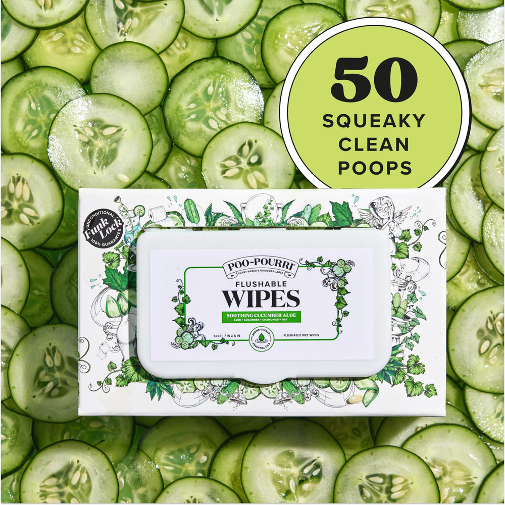 Poo-Pourri flushable wipes usage result showing clean, comfortable finish.