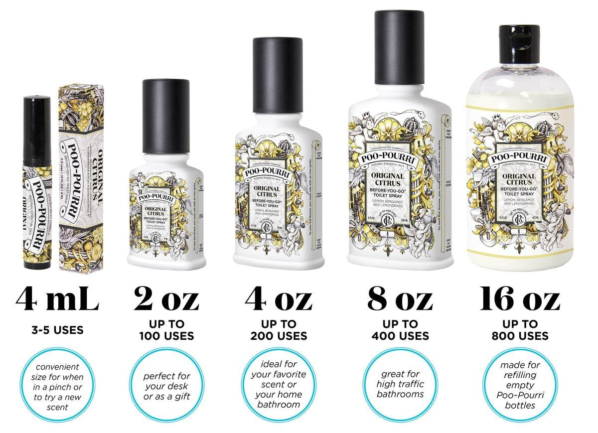 Poo-Pourri Original back-label ingredients focusing on natural formula