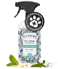 Poo-Pourri Pet-Pawsitively Fresh pineapple-jasmine-pear scent adds a light, uplifting aroma.