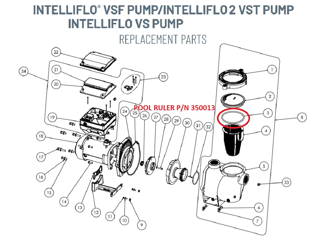 Pool Ruler WhisperFlo lid O-ring compatibility supports reliable operation