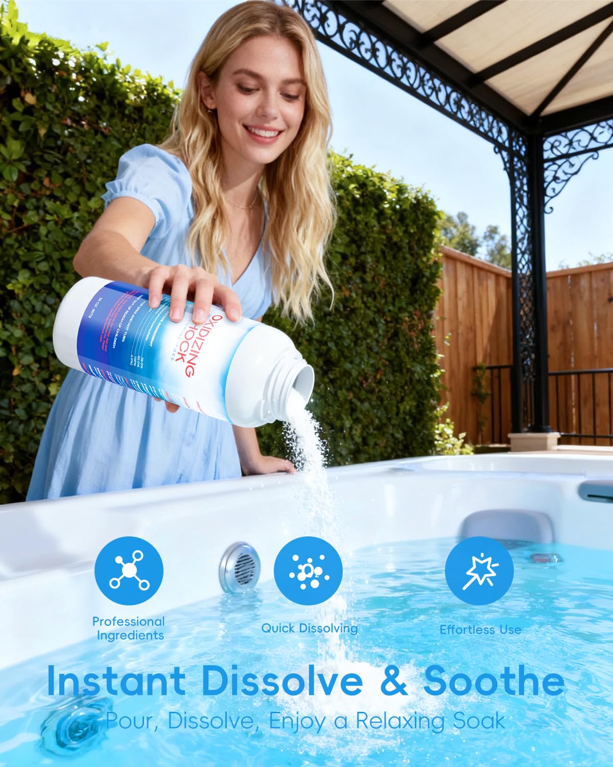 POOLHOUR bottle closeup label with trusted formulation guidance