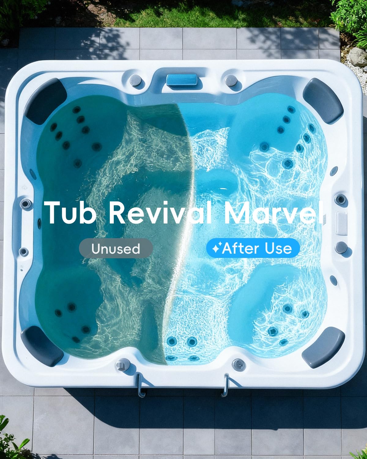 POOLHOUR fragrance-free spa water for a fresh, odor-free soak