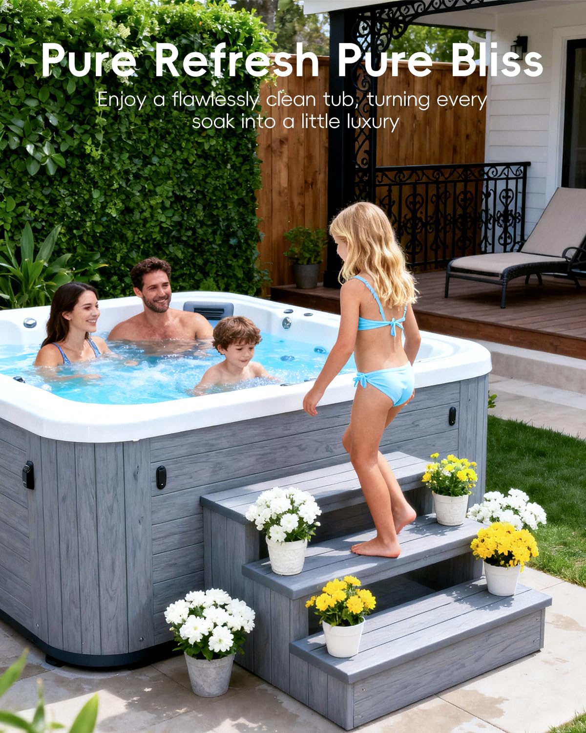 POOLHOUR long-lasting clean effect suggesting extended spa clarity