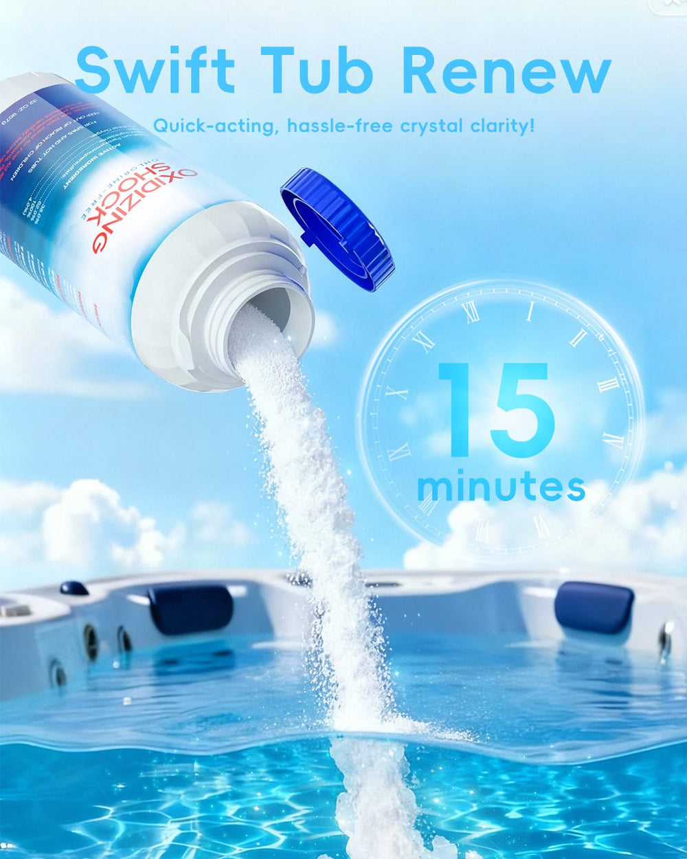 POOLHOUR oxidizing shock pour action for quick dispersion in spa water