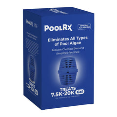 PoolRx Pool Unit 101001 blue treats packaging shows long-lasting algae control.
