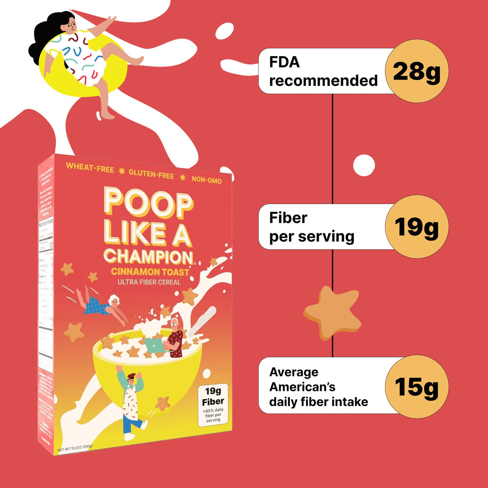 Poop Like a Champion gluten-free symbol on box