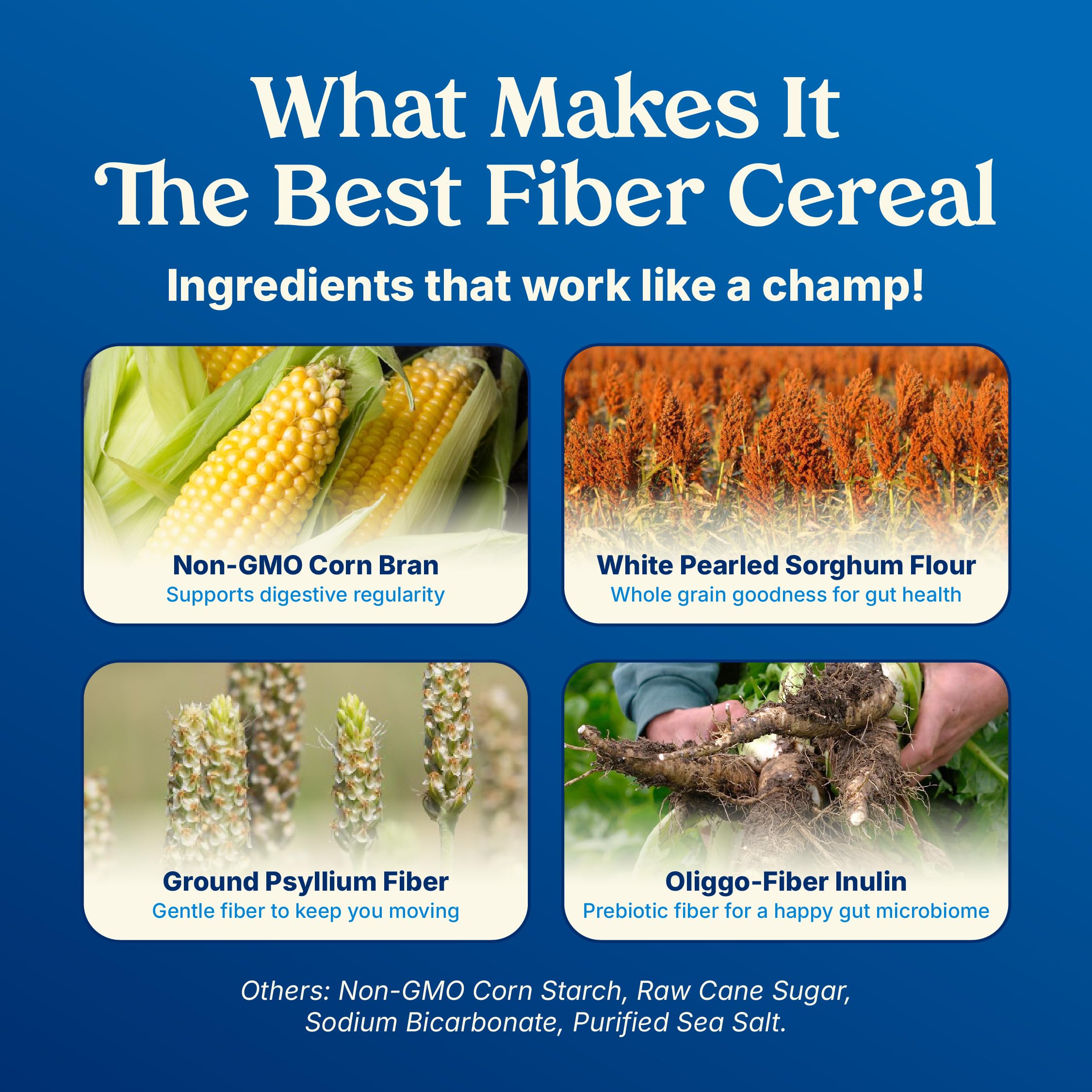Poop Like A Champion nutrition label highlights gluten-free and Non-GMO traits.