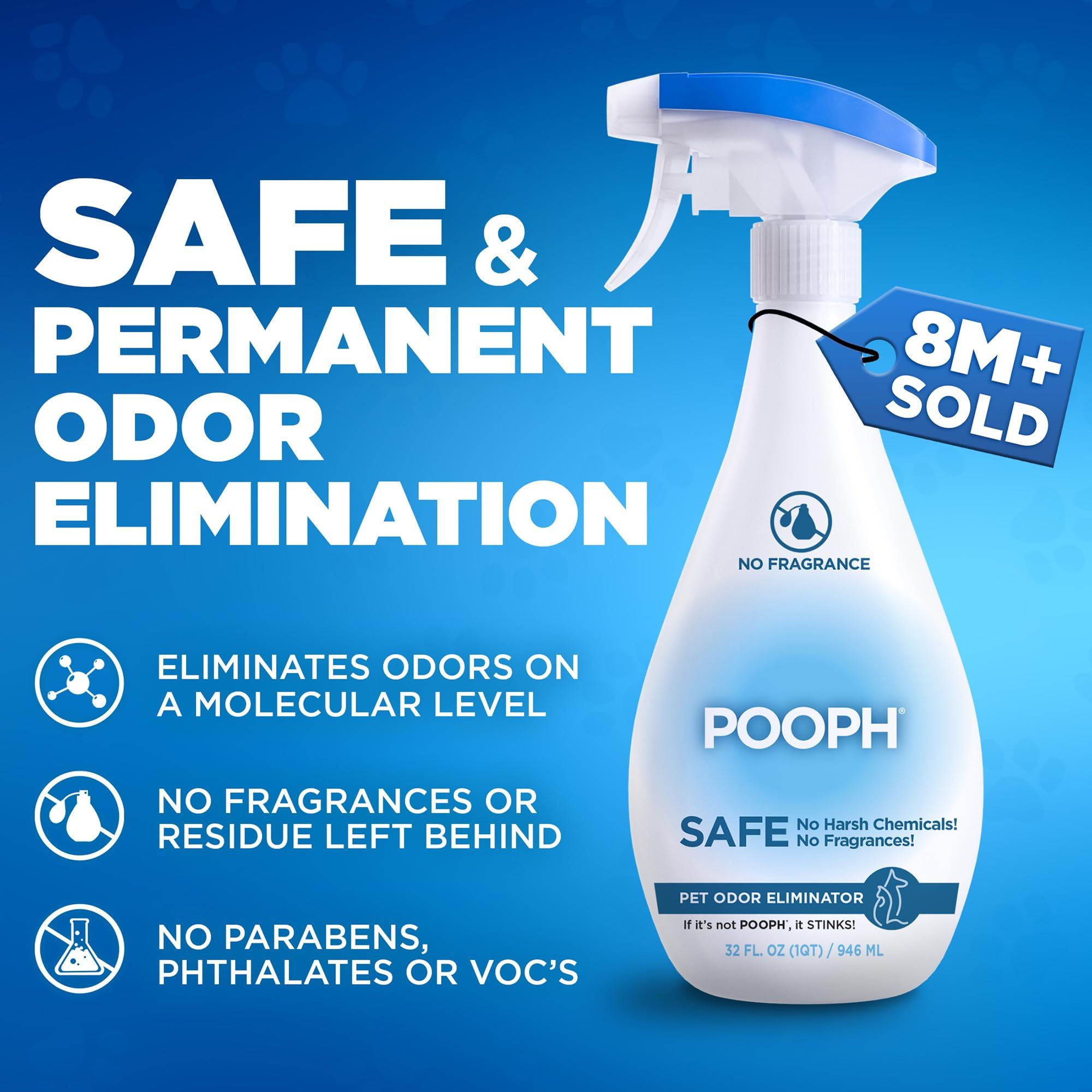POOPH bottle pour action showing easy application and rapid odor neutralization