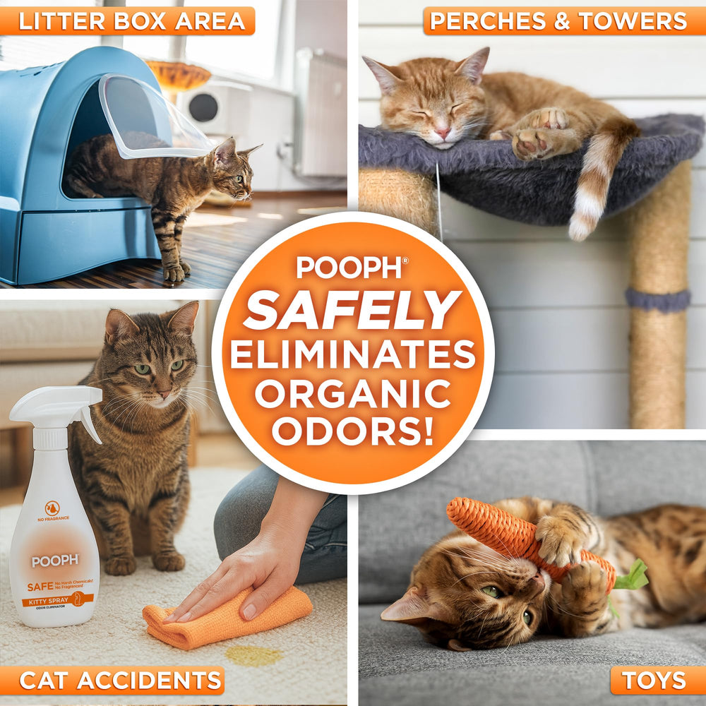 POOPH Kitty Odor Eliminator fragrance-free formula leaves neutral air without artificial scents