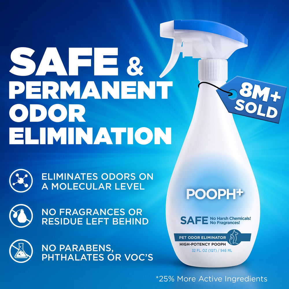 POOPH 32oz mist-dispense shows easy room odor neutralization.